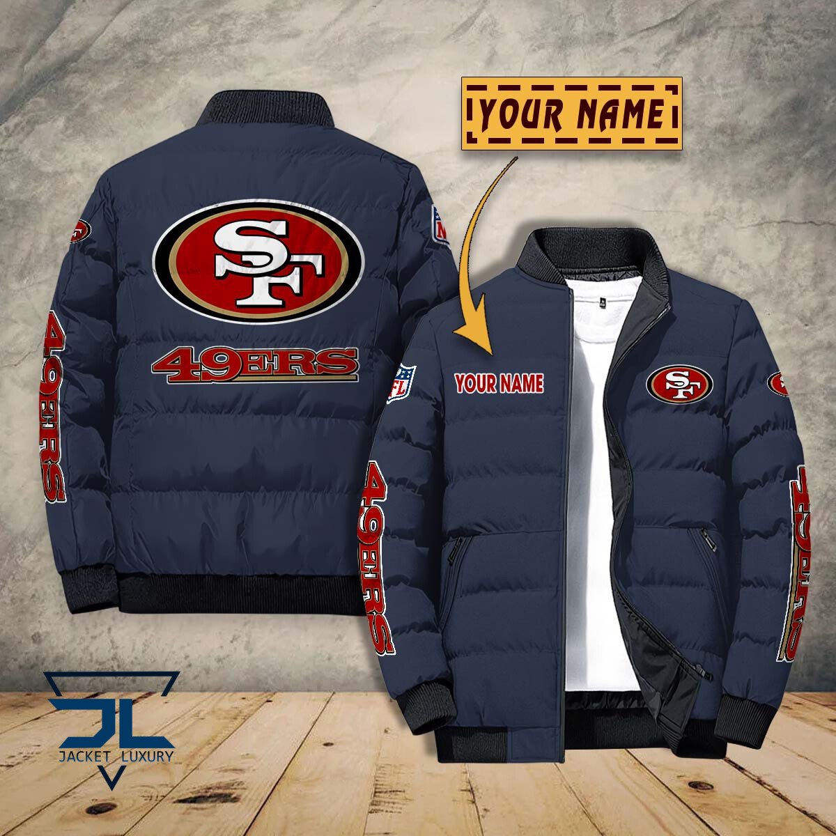 San Francisco 49ers NFL Style Puffer Jacket For Fans