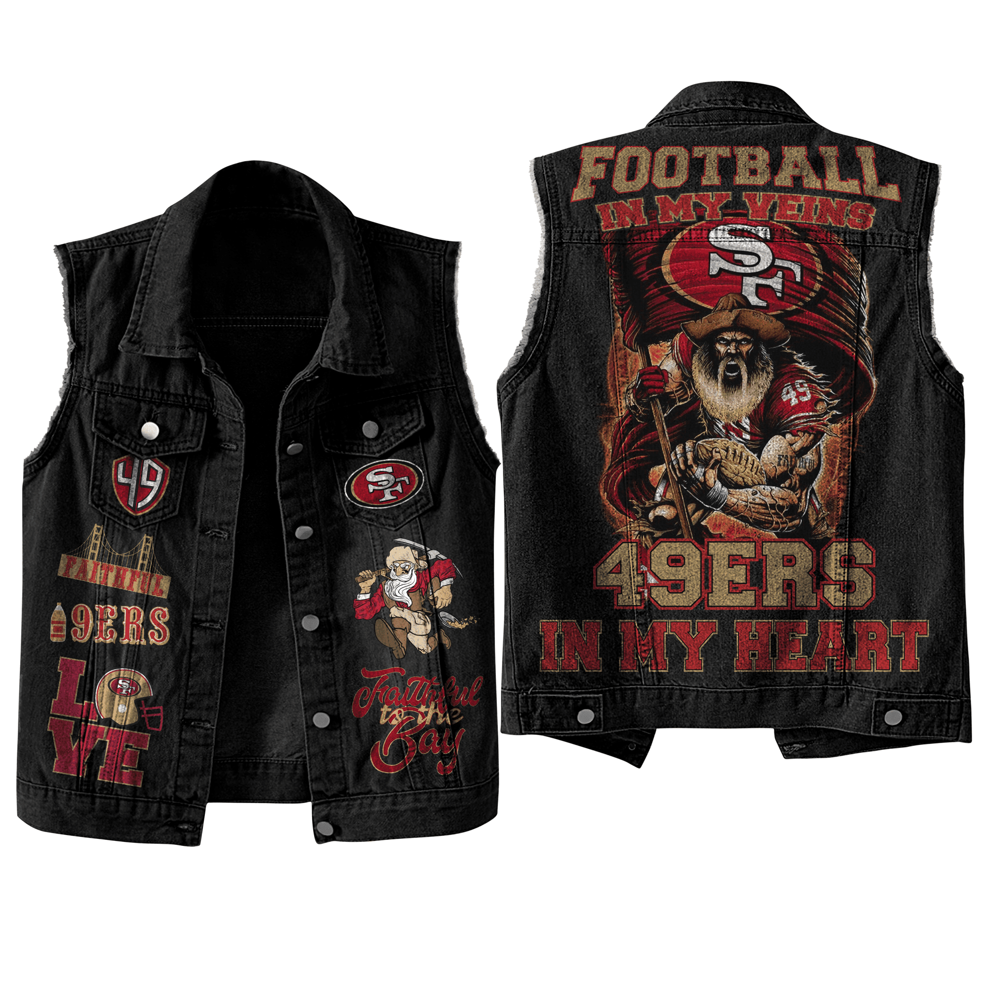 San Francisco 49ers NFL Style Sleeveless Jacket For Fans