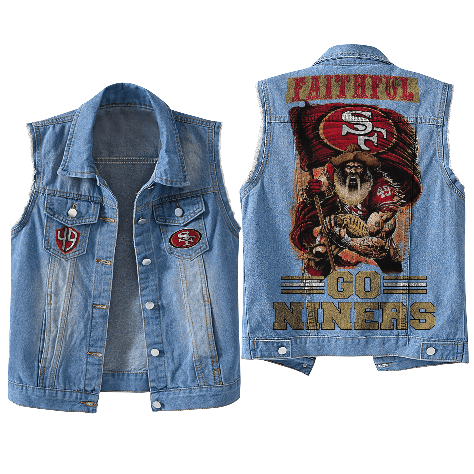San Francisco 49ers NFL Style Sleeveless Jacket For Fans