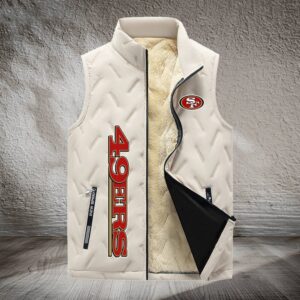 San Francisco 49ers NFL Style Sleeveless Puffer Jacket For Fans