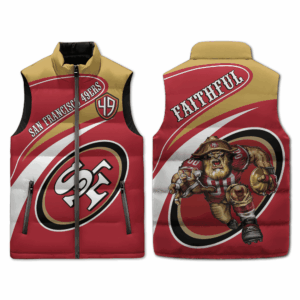 San Francisco 49ers NFL Style Sleeveless Puffer Jacket For Fans