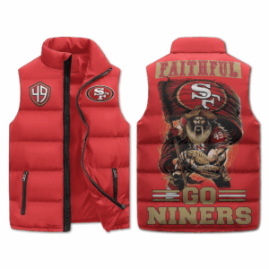 San Francisco 49ers NFL Style Sleeveless Puffer Jacket For Fans