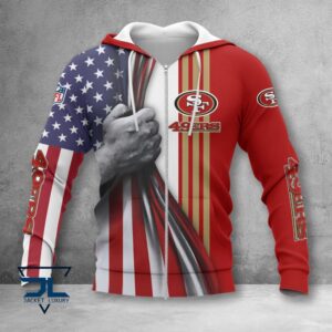 San Francisco 49ers NFL Style Zip Hoodie Jacket For Fans