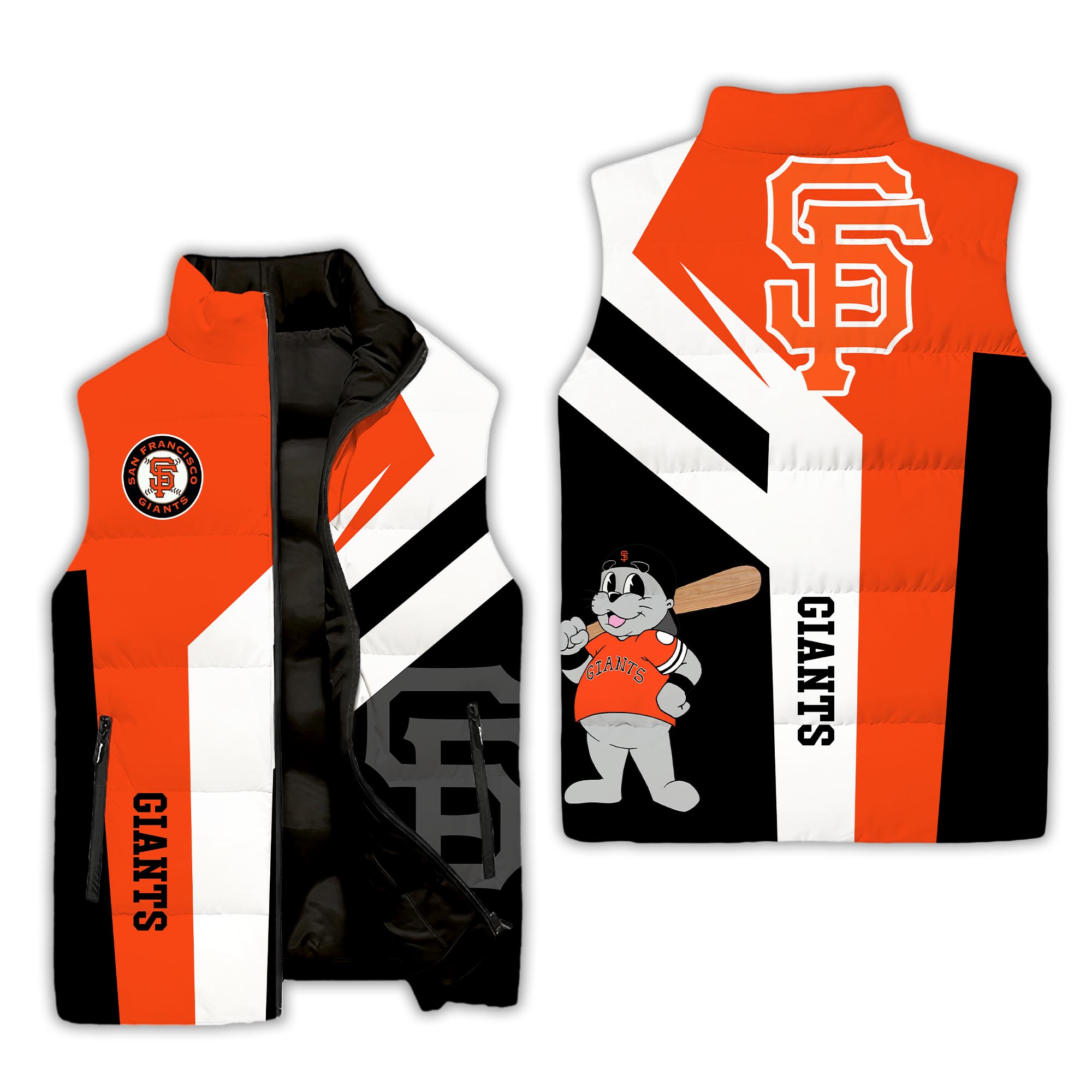 San Francisco Giants MLB Style Sleeveless Puffer Jacket For Fans