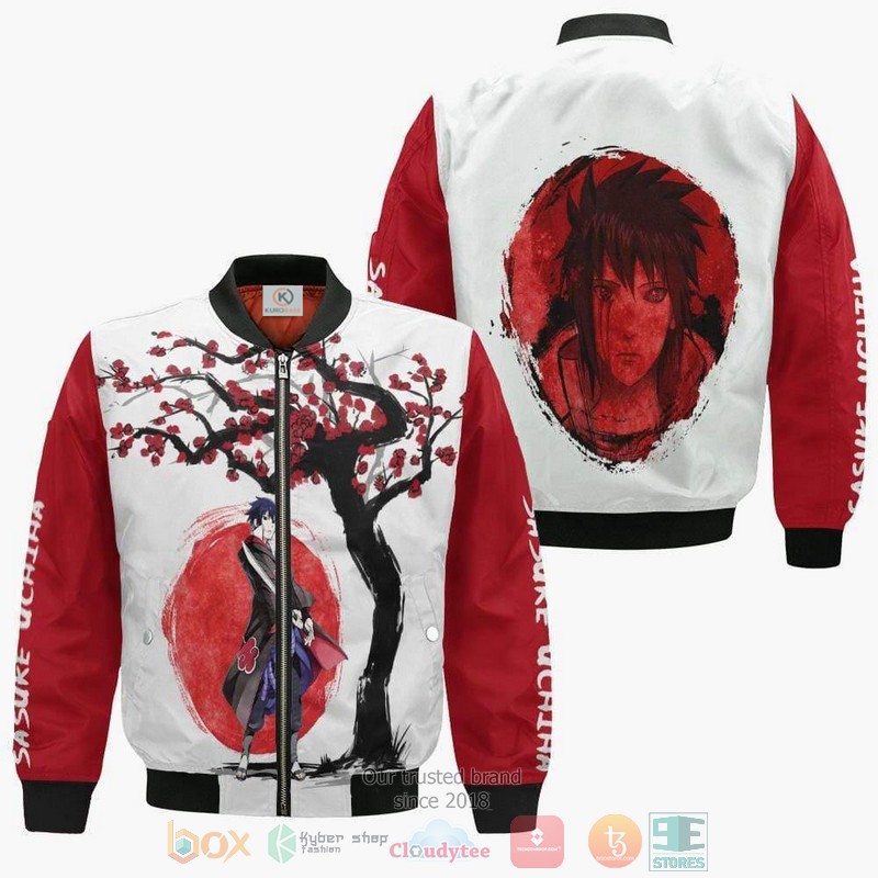 Sasuke Akatsuki Naruto Outfits Anime Ninja Under The Sun Anime Style Bomber Jacket For Fans