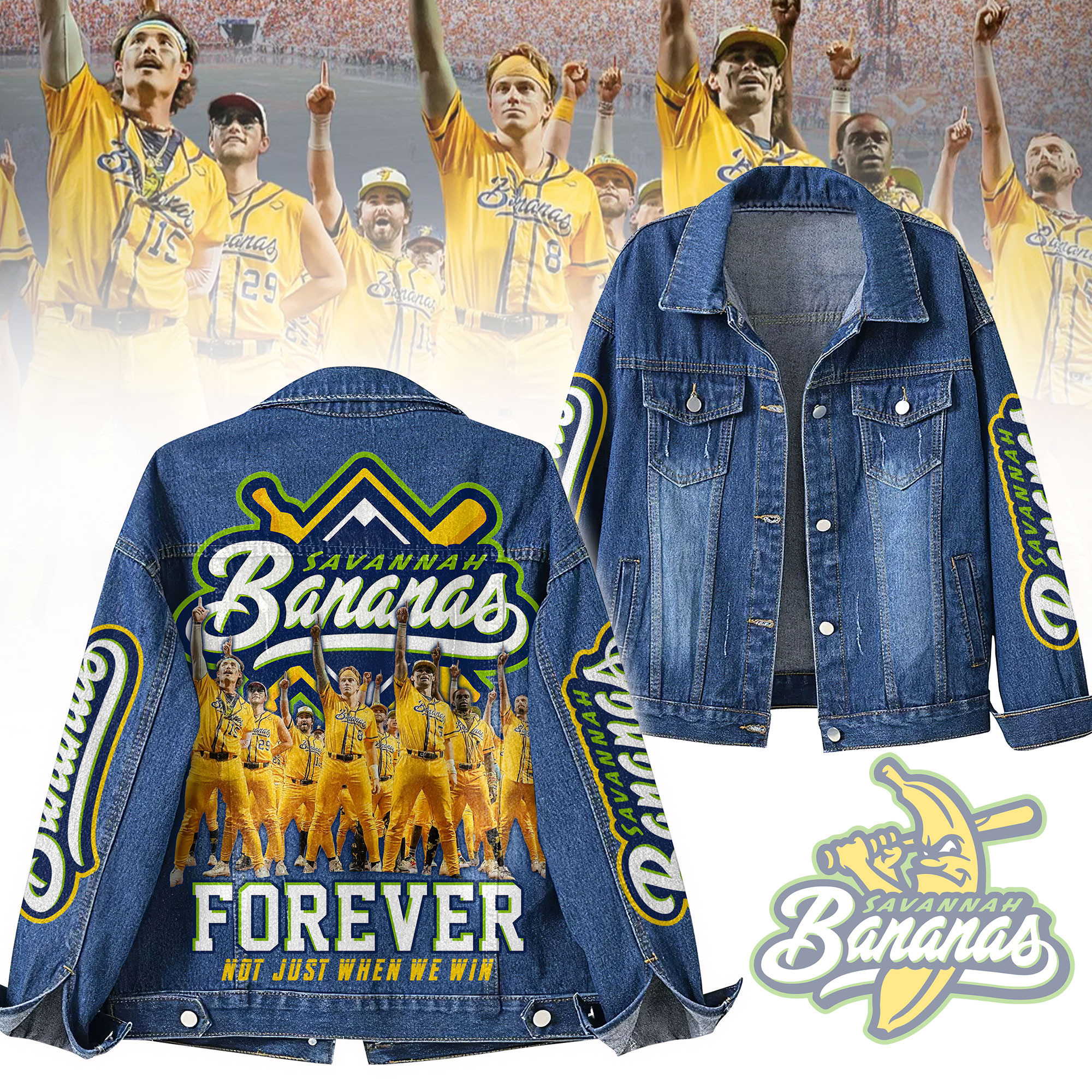 Savannah Bananas MLB Denim Jacket Gift For Fans