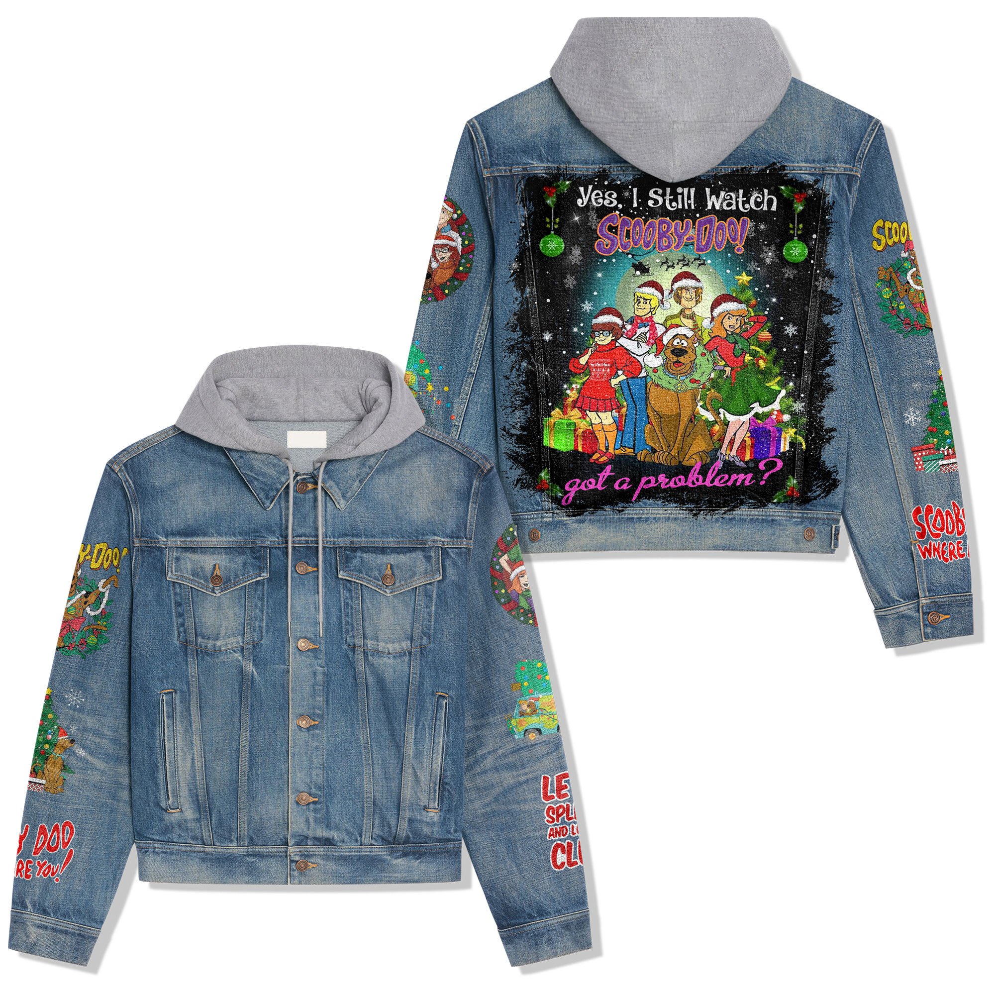 Scooby-Doo Cartoon Style Hooded Denim Jacket For Fans