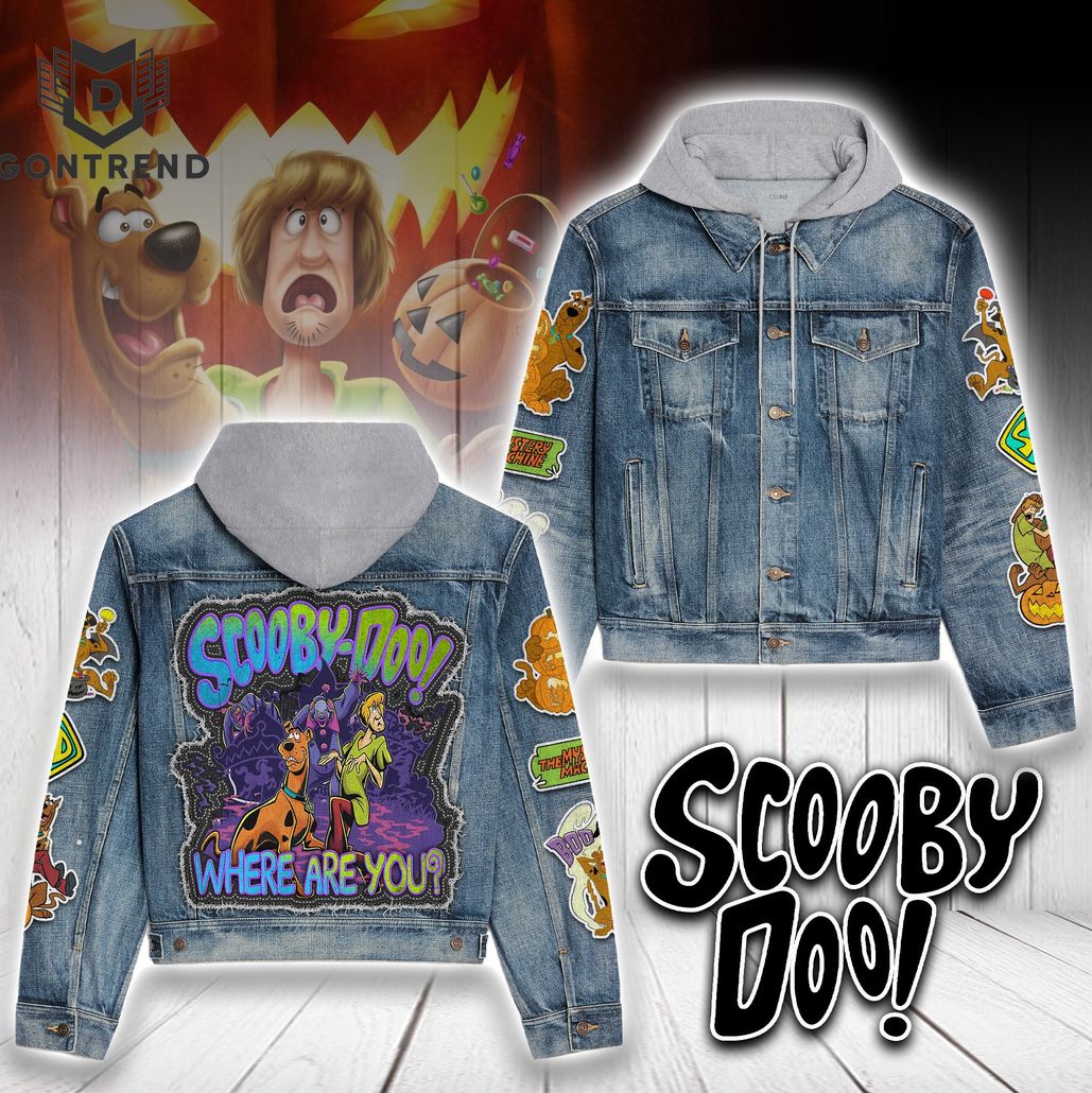 Scooby Doo Where Are You Cartoon Style Hooded Denim Jacket For Fans