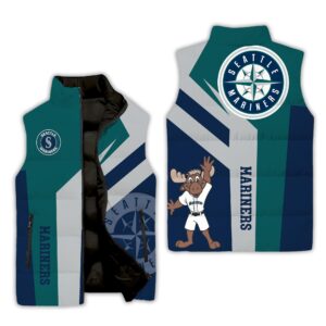 Seattle Mariners MLB Style Sleeveless Puffer Jacket For Fans