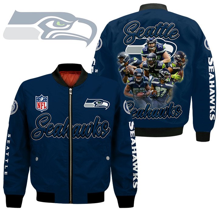 Seattle Seahawks NFL Style Bomber Jacket For Fans