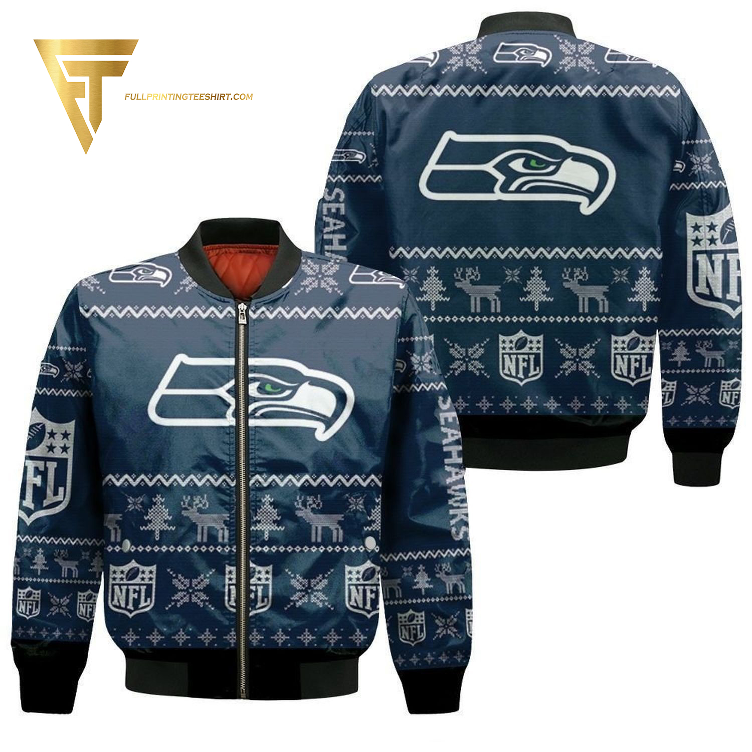 Seattle Seahawks NFL Style Bomber Jacket For Fans