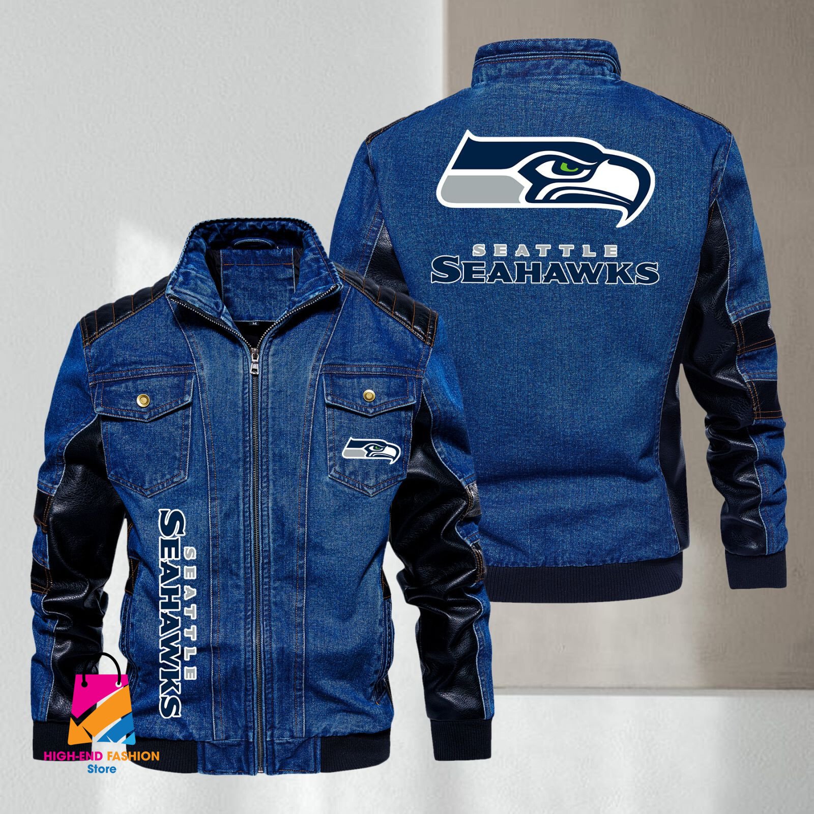 Seattle Seahawks NFL Style Denim Jacket For Fans