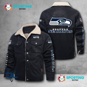 Seattle Seahawks NFL Style Fleece Thermal Cotton Jacket For Fans