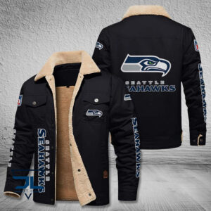 Seattle Seahawks NFL Style Fleece Thermal Cotton Jacket For Fans