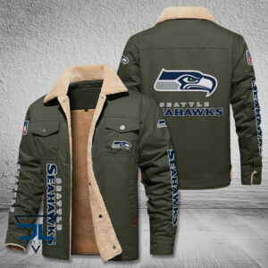 Seattle Seahawks NFL Style Fleece Thermal Cotton Jacket For Fans