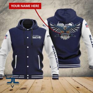 Seattle Seahawks NFL Style Hooded Baseball Jacket For Fan