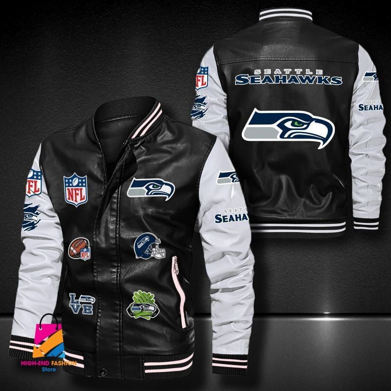Seattle Seahawks NFL Style Leather Jacket For Fan