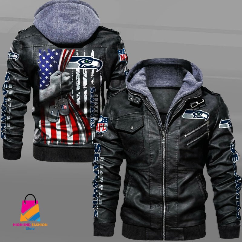 Seattle Seahawks NFL Style Leather Jacket For Fan
