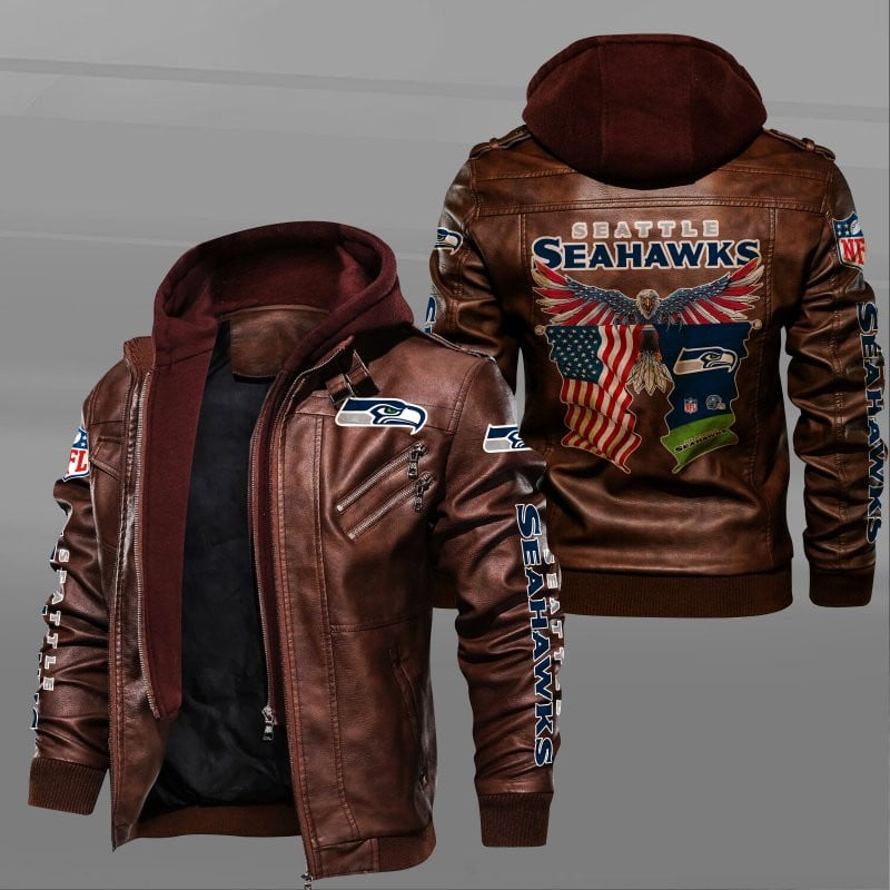 Seattle Seahawks NFL Style Leather Jacket For Fan