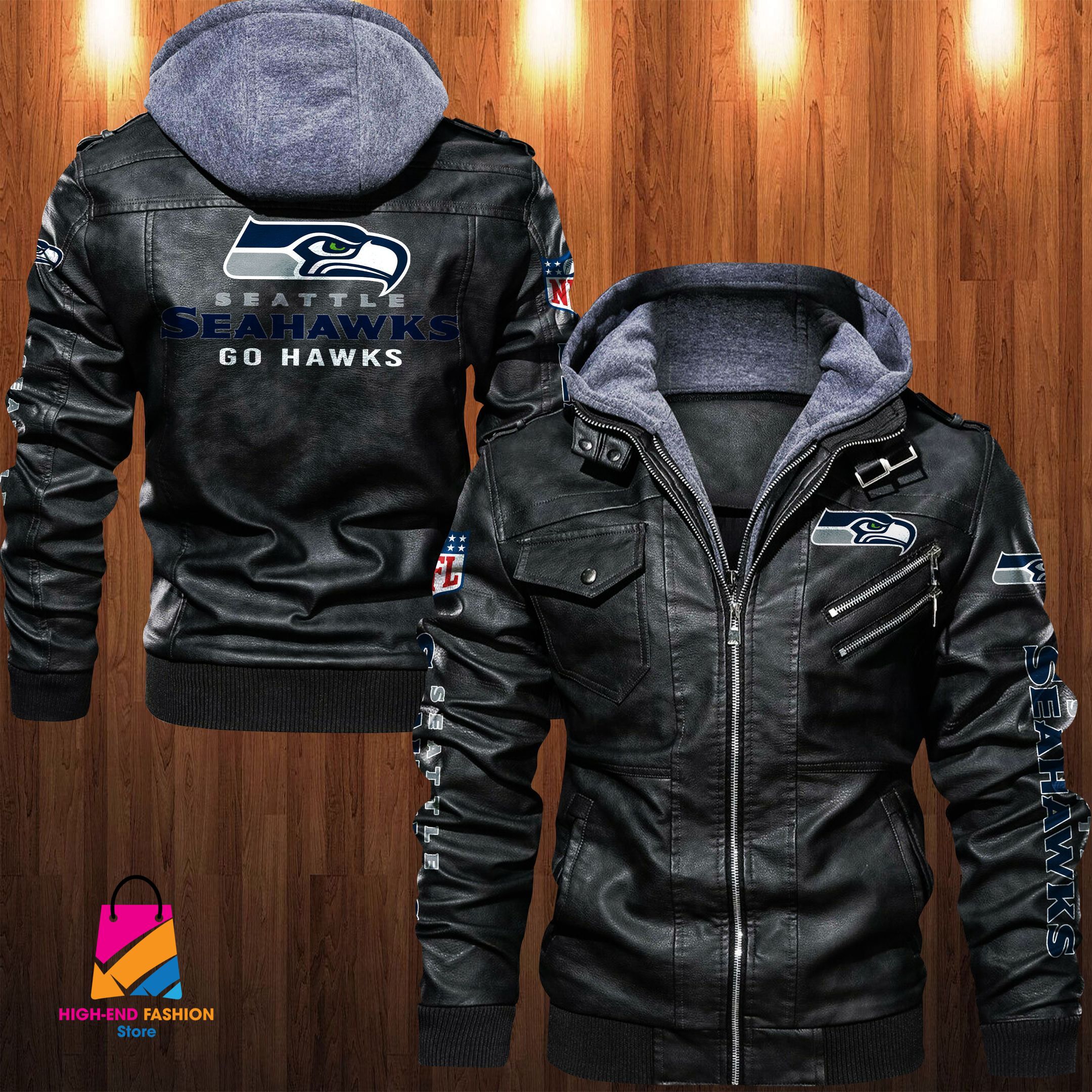 Seattle Seahawks NFL Style Leather Jacket For Fan