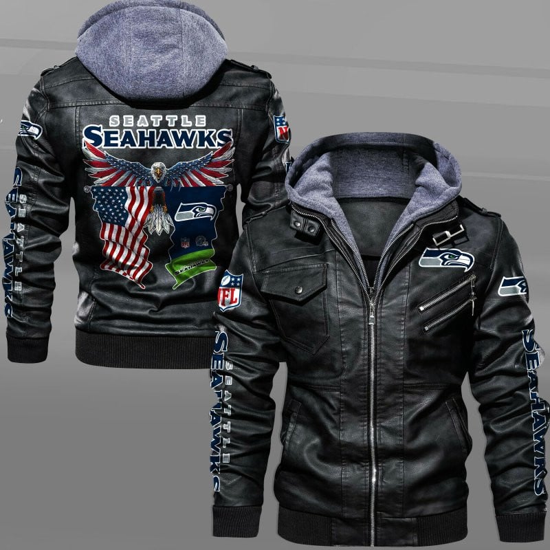 Seattle Seahawks NFL Style Leather Jacket For Fan