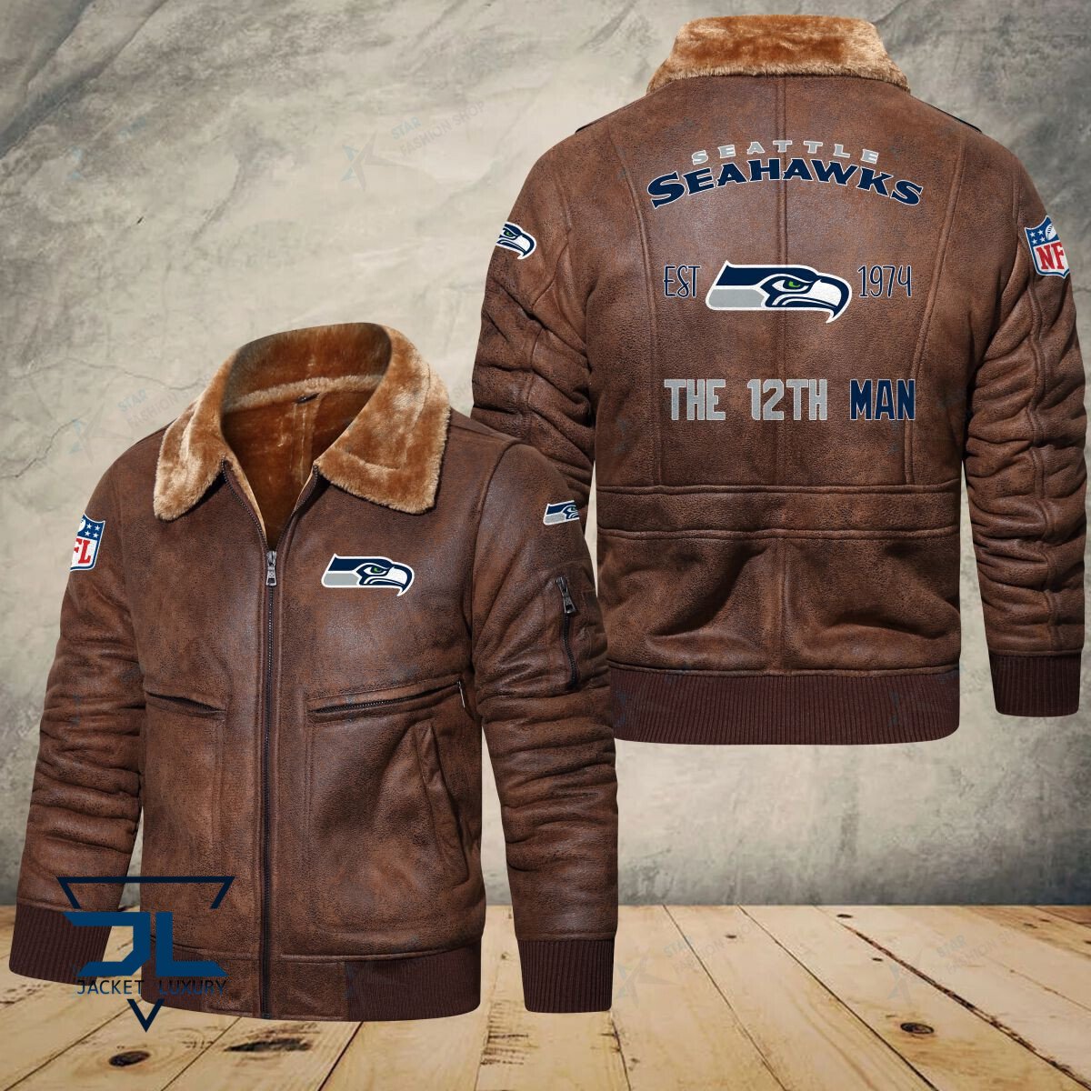 Seattle Seahawks NFL Style Leather Jacket For Fans