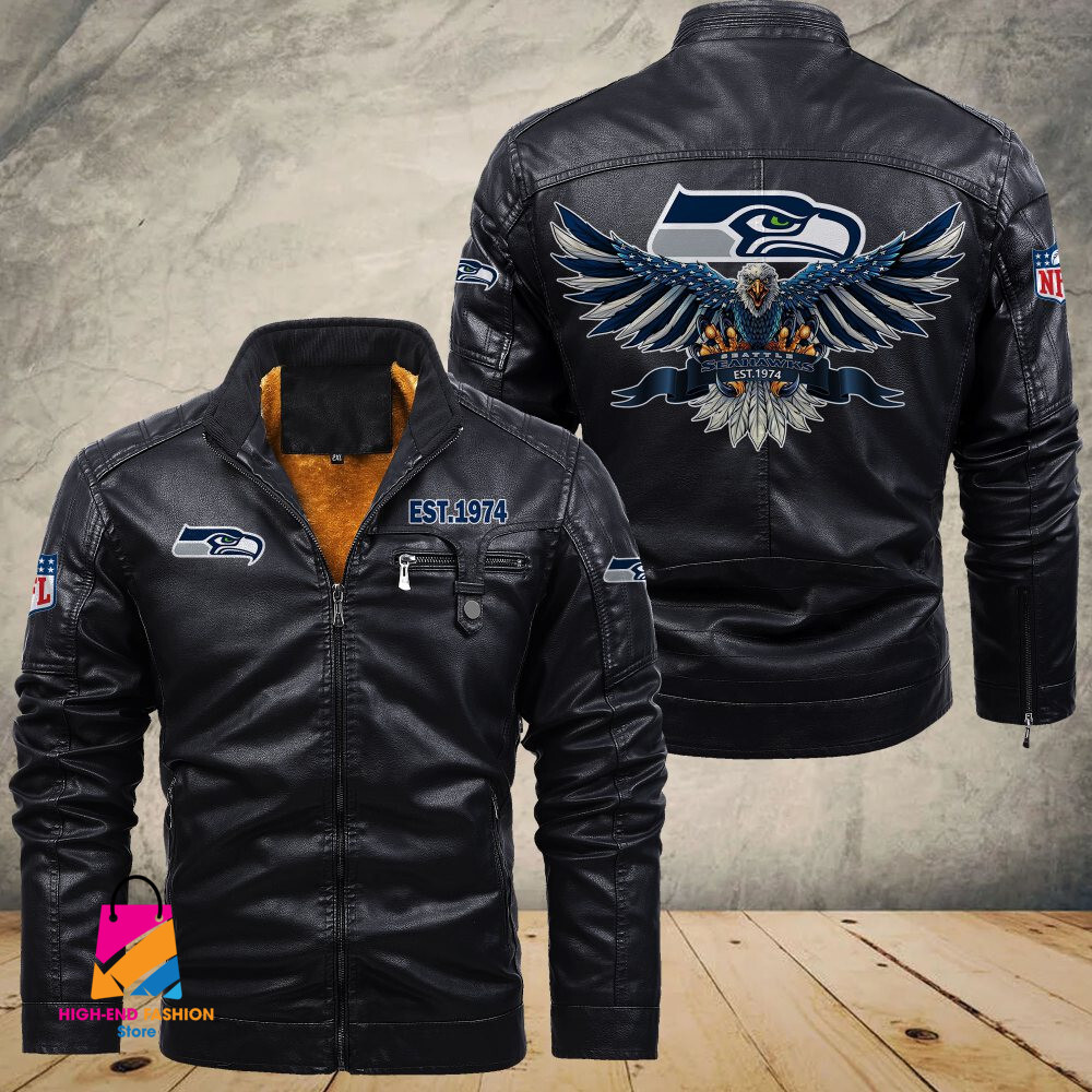 Seattle Seahawks NFL Style Leather Jacket For Fans