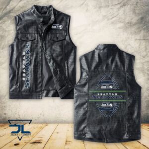 Seattle Seahawks NFL Style Sleeveless Leather Jacket For Fans
