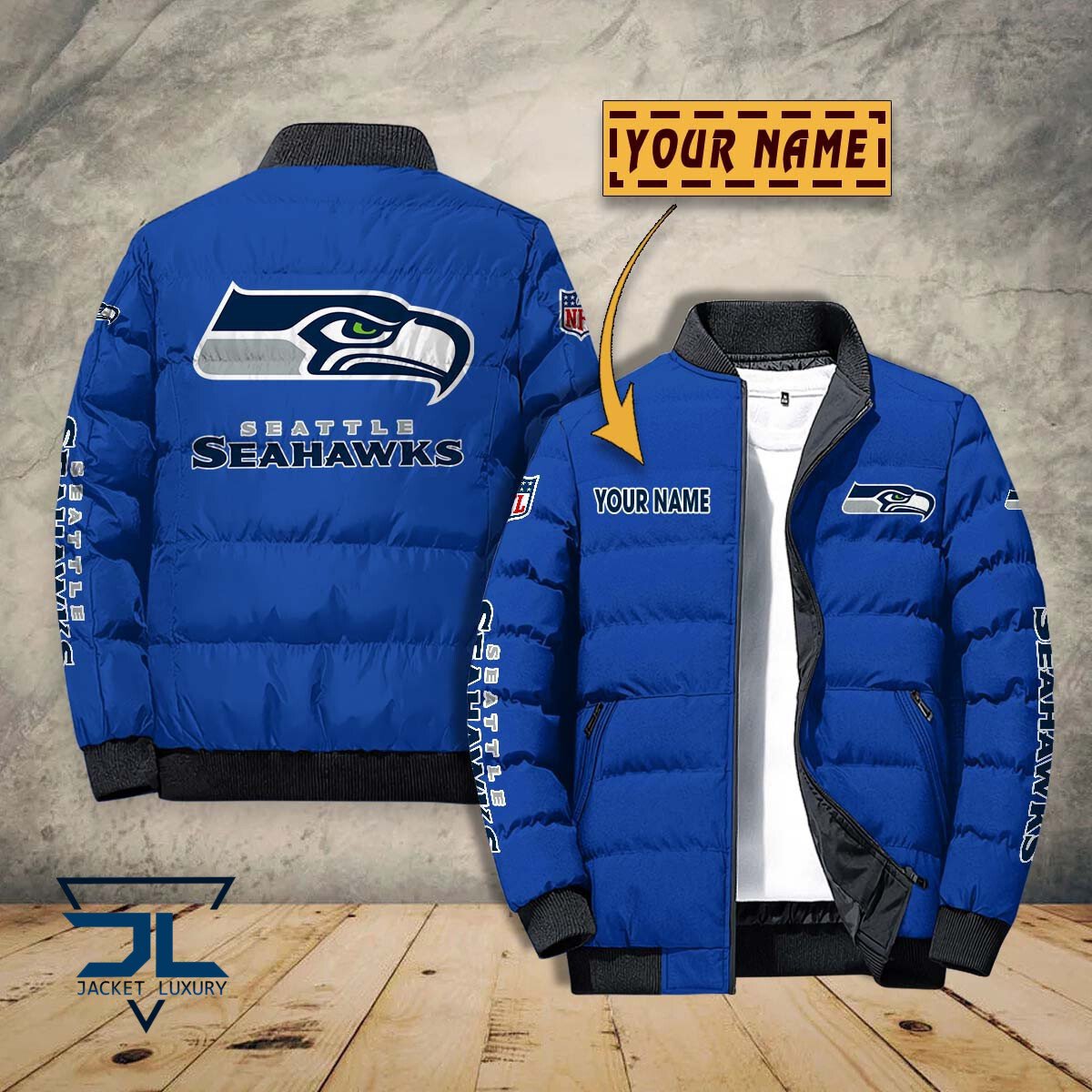 Seattle Seahawks NFL Style Puffer Jacket For Fans