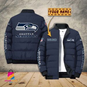 Seattle Seahawks NFL Style Puffer Jacket For Fans