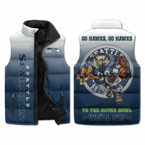 Seattle Seahawks NFL Style Sleeveless Puffer Jacket For Fans