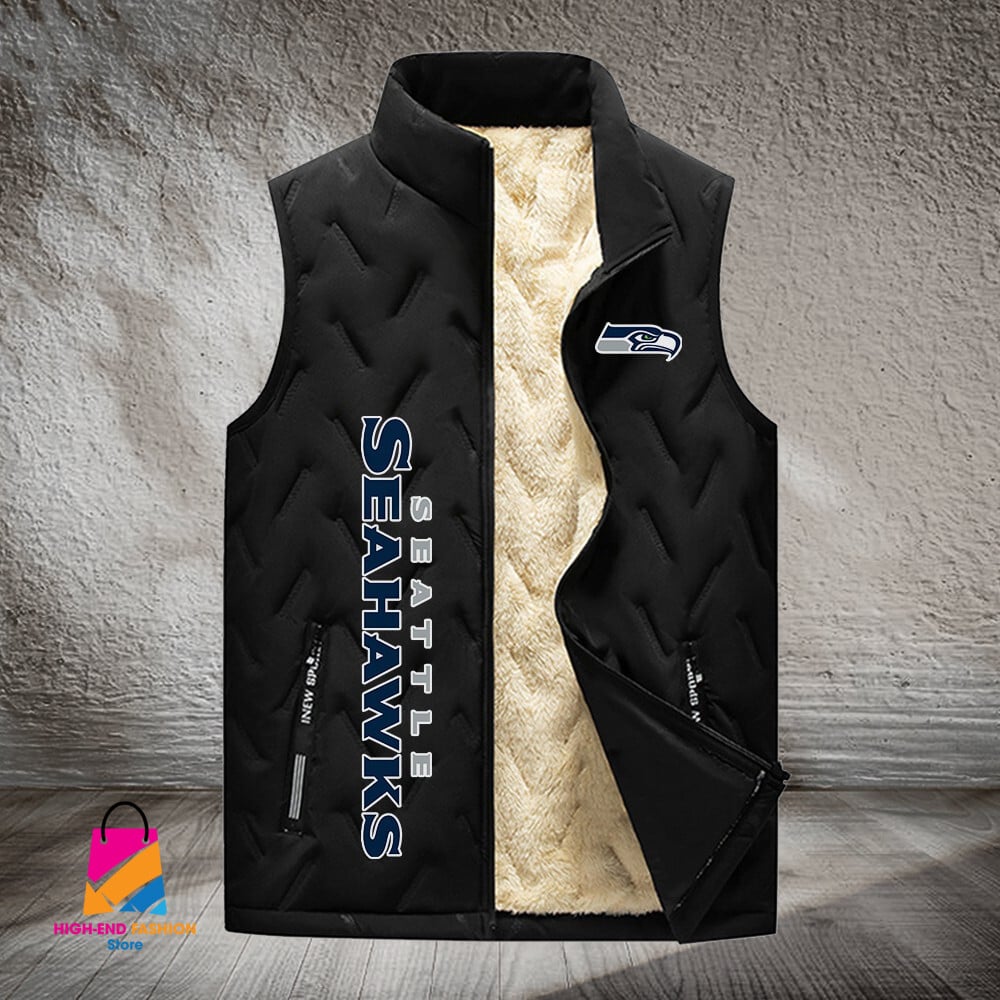 Seattle Seahawks NFL Style Sleeveless Puffer Jacket For Fans