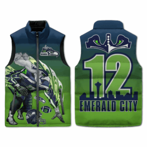 Seattle Seahawks NFL Style Sleeveless Puffer Jacket For Fans