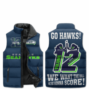 Seattle Seahawks NFL Style Sleeveless Puffer Jacket For Fans