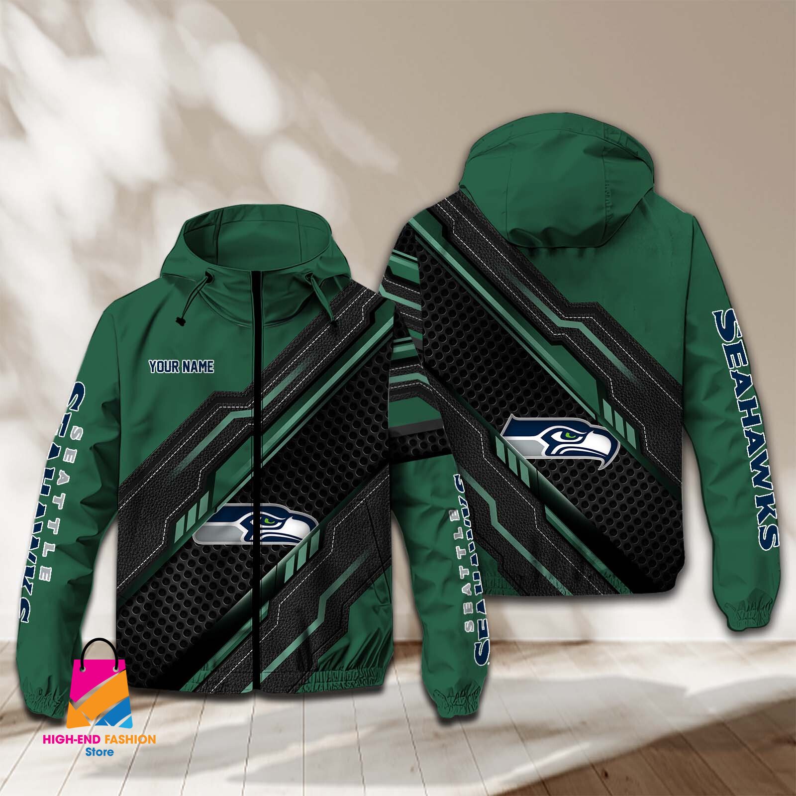Seattle Seahawks NFL Style Windbreaker Jacket For Fans