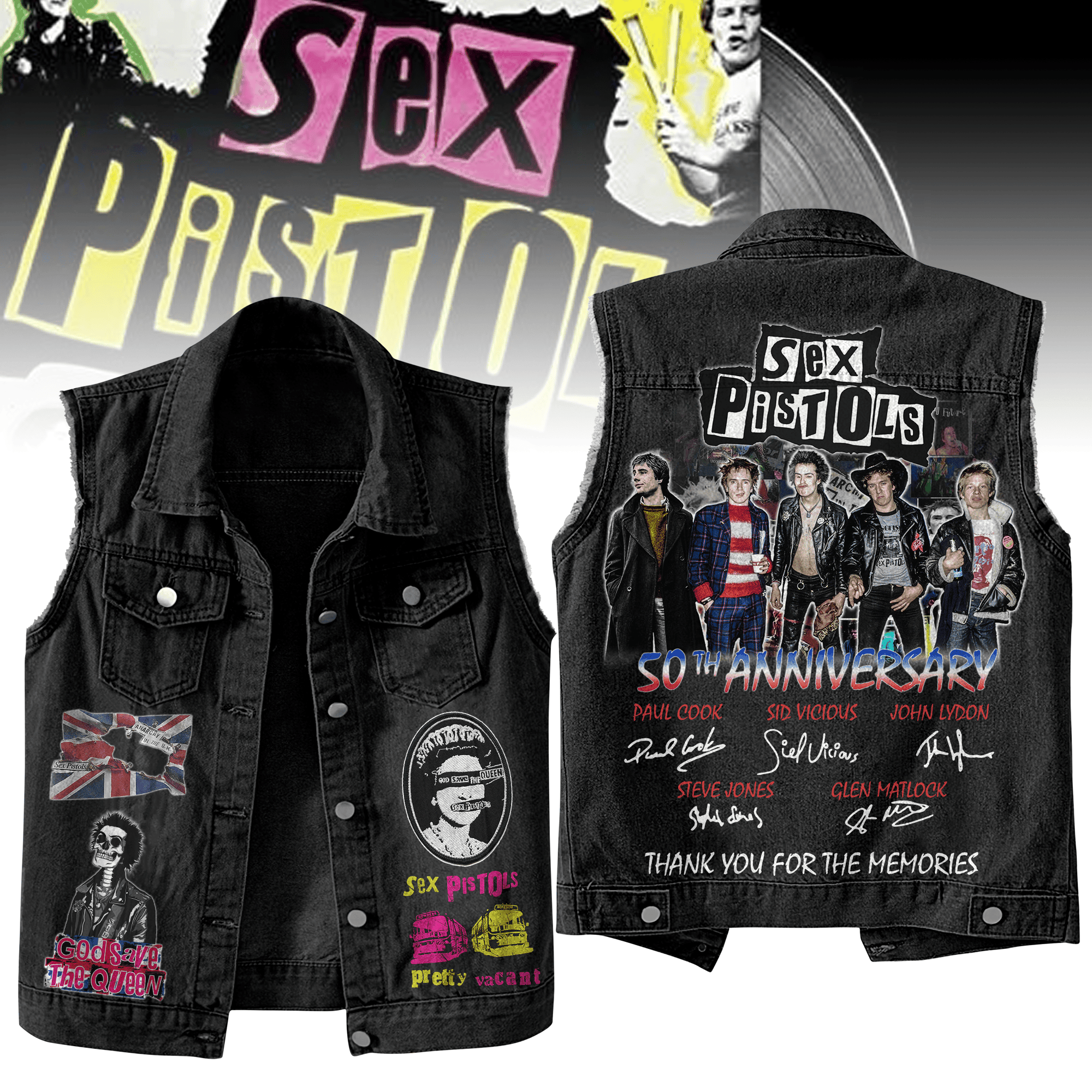 Sex Pistols Music Style Sleeveless Jacket For Fans