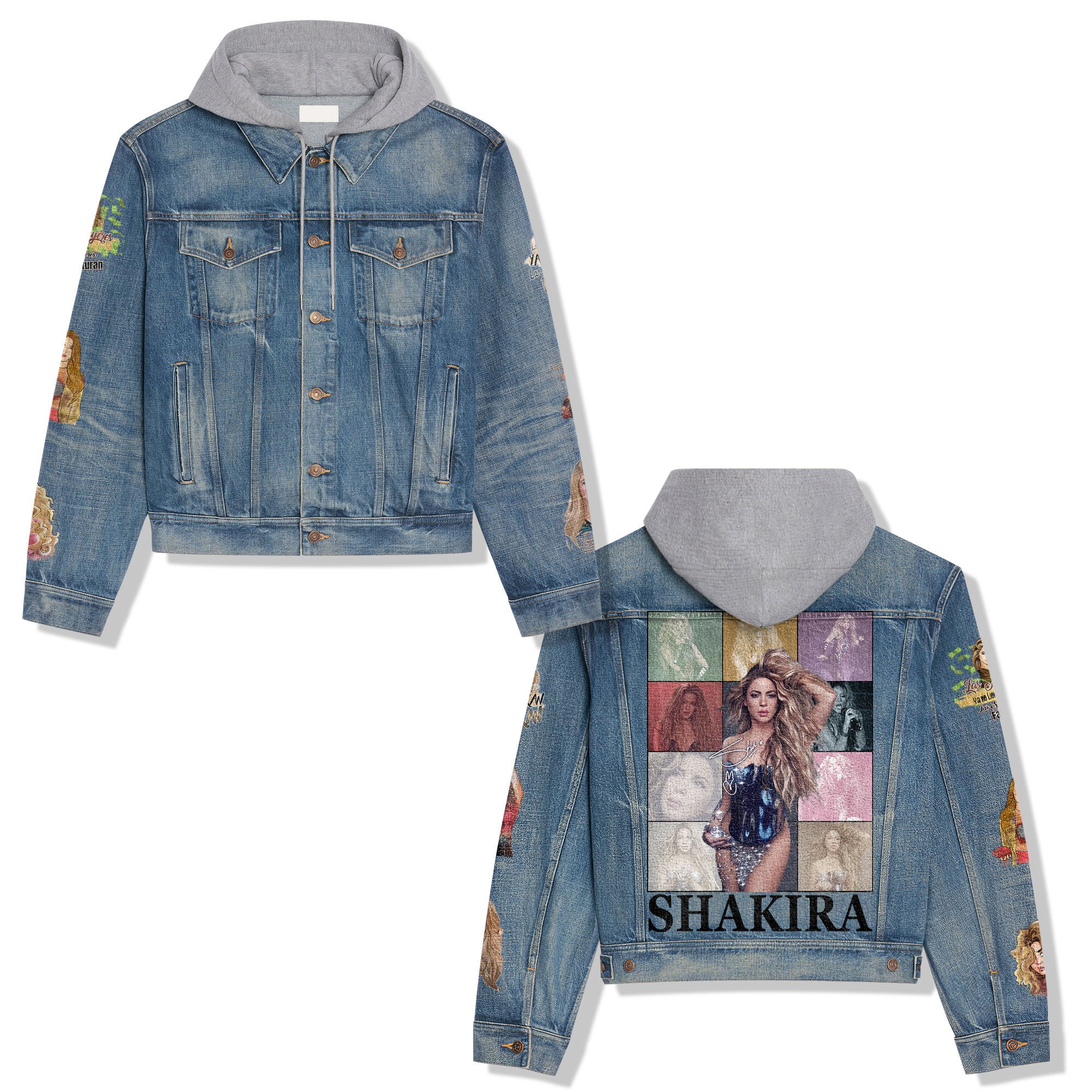Shakira Music Style Hooded Denim Jacket For Fans