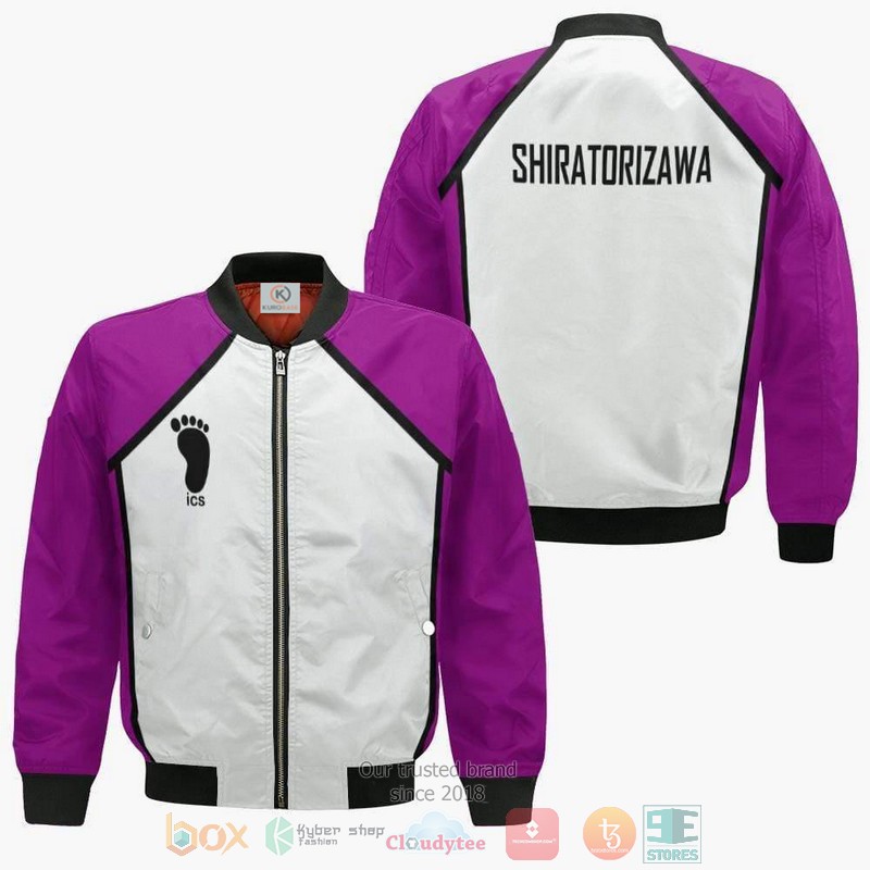Shiratorizawa Academy Cosplay Costume Haikyuu Anime Anime Style Bomber Jacket For Fans