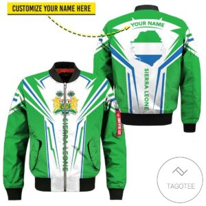 Sierra Leone Map Style Bomber Jacket For Fans
