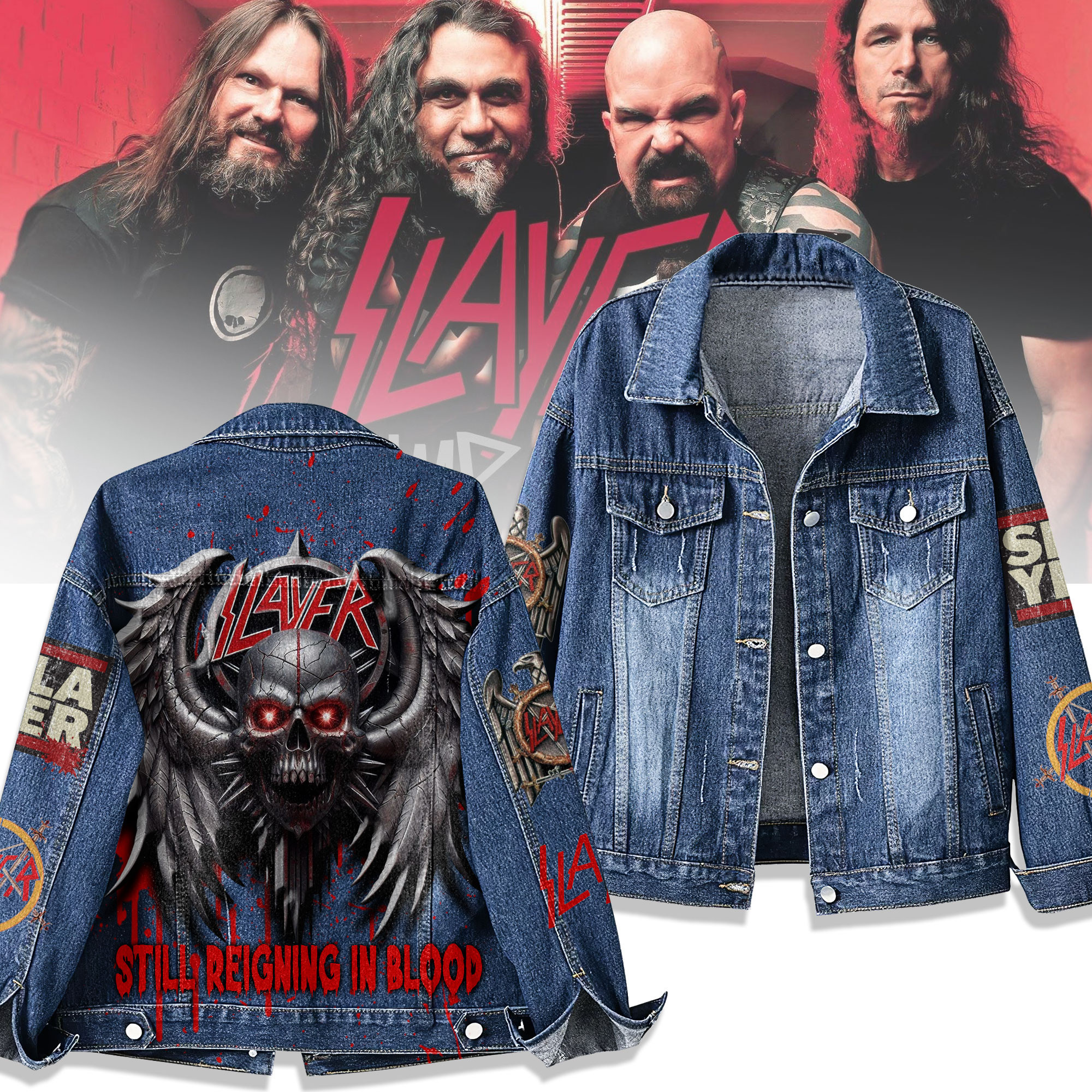 Slayer Music Denim Jacket Gift For Fans