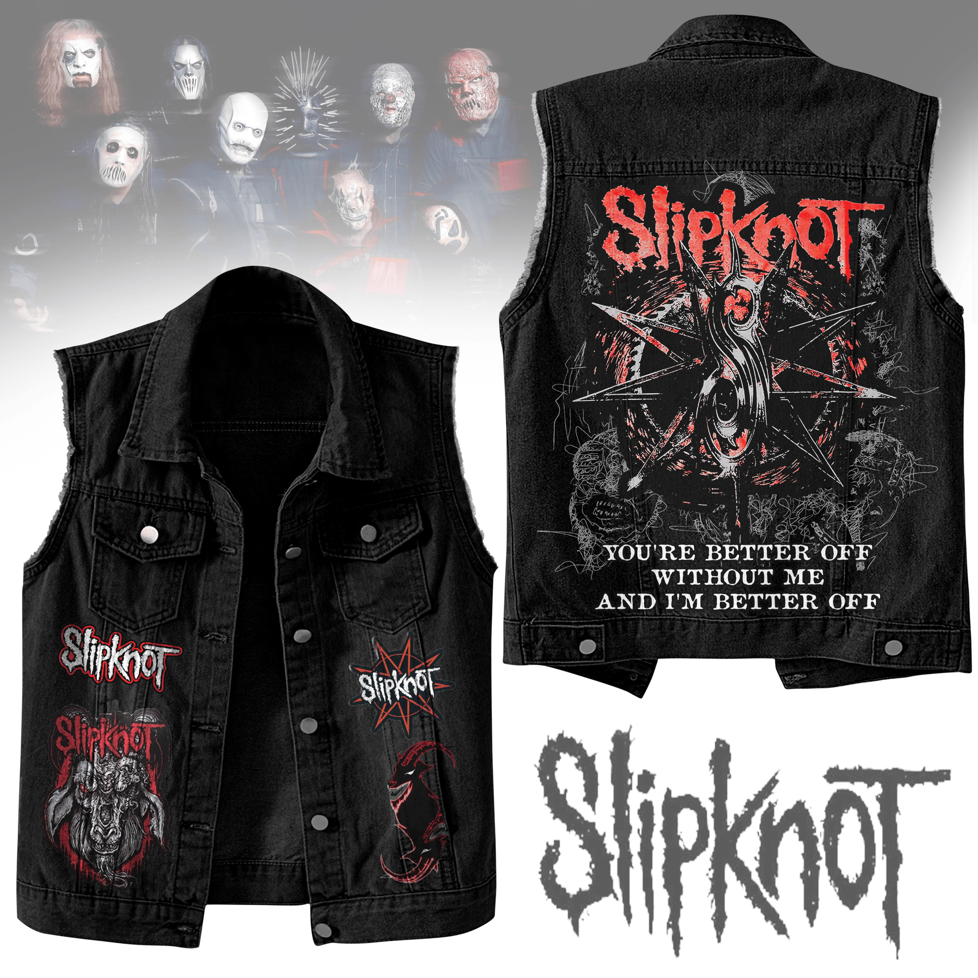 Slipknot Music Style Sleeveless Jacket For Fans
