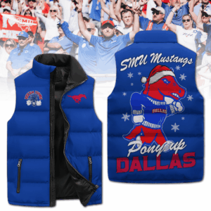 SMU Mustangs NCAA Style Sleeveless Puffer Jacket For Fans