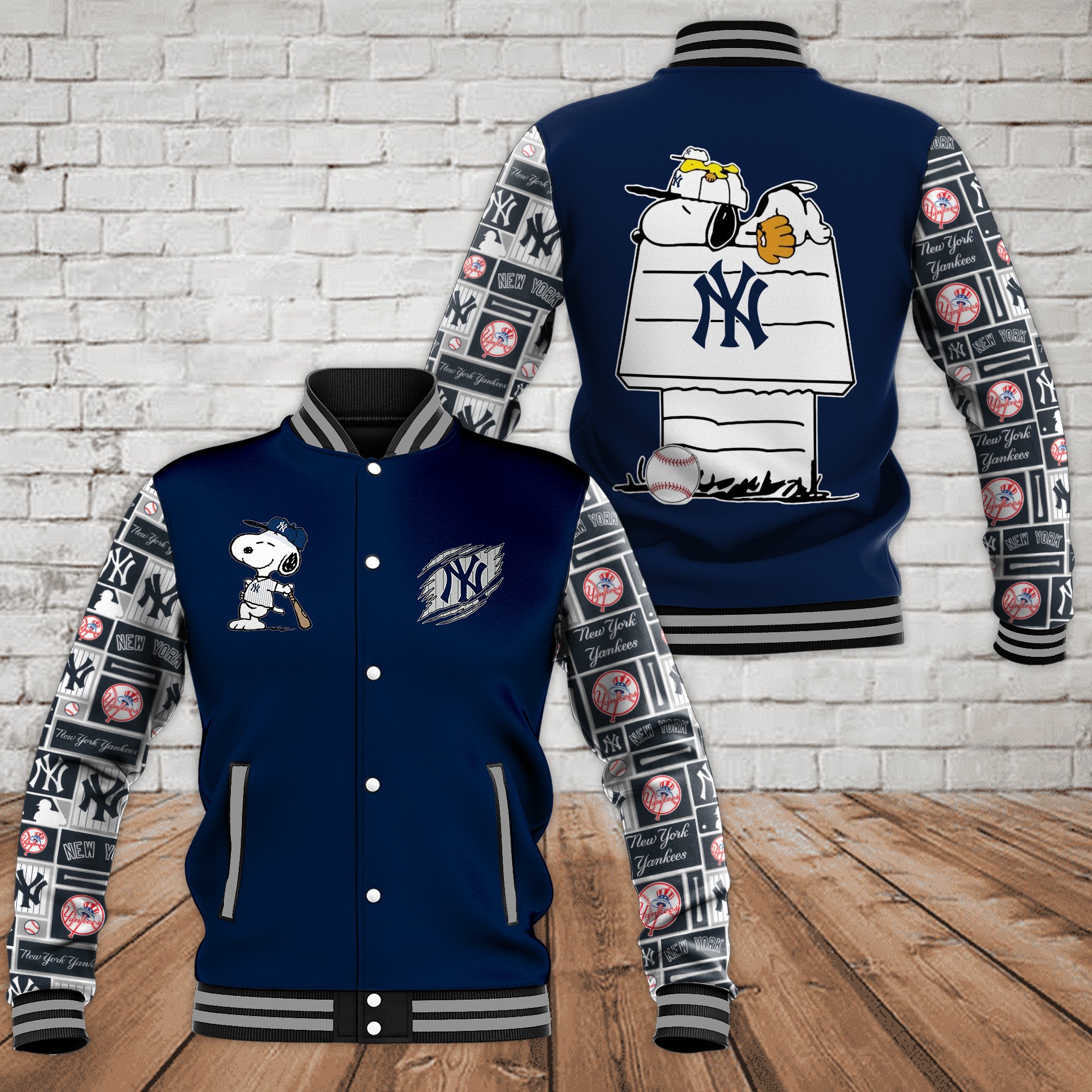 Snoopy Cartoon Style Baseball Jacket For Fans