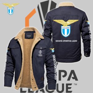 S.S. Lazio Serie A Style Fleece Thermal Cotton Jacket For Fans