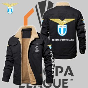 S.S. Lazio Serie A Style Fleece Thermal Cotton Jacket For Fans