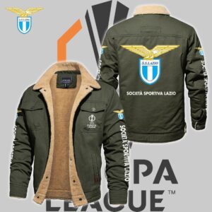 S.S. Lazio Serie A Style Fleece Thermal Cotton Jacket For Fans