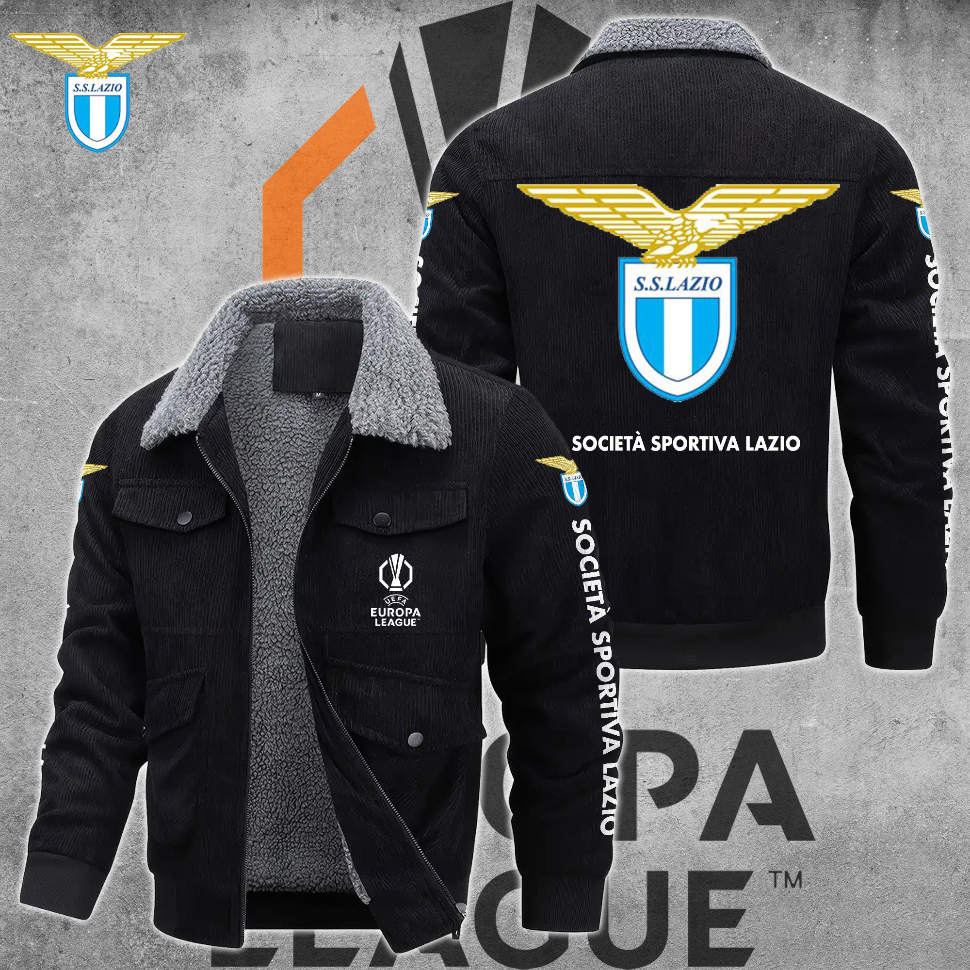 S.S. Lazio Serie A Style Thermal Cotton Jacket Prim For Fans