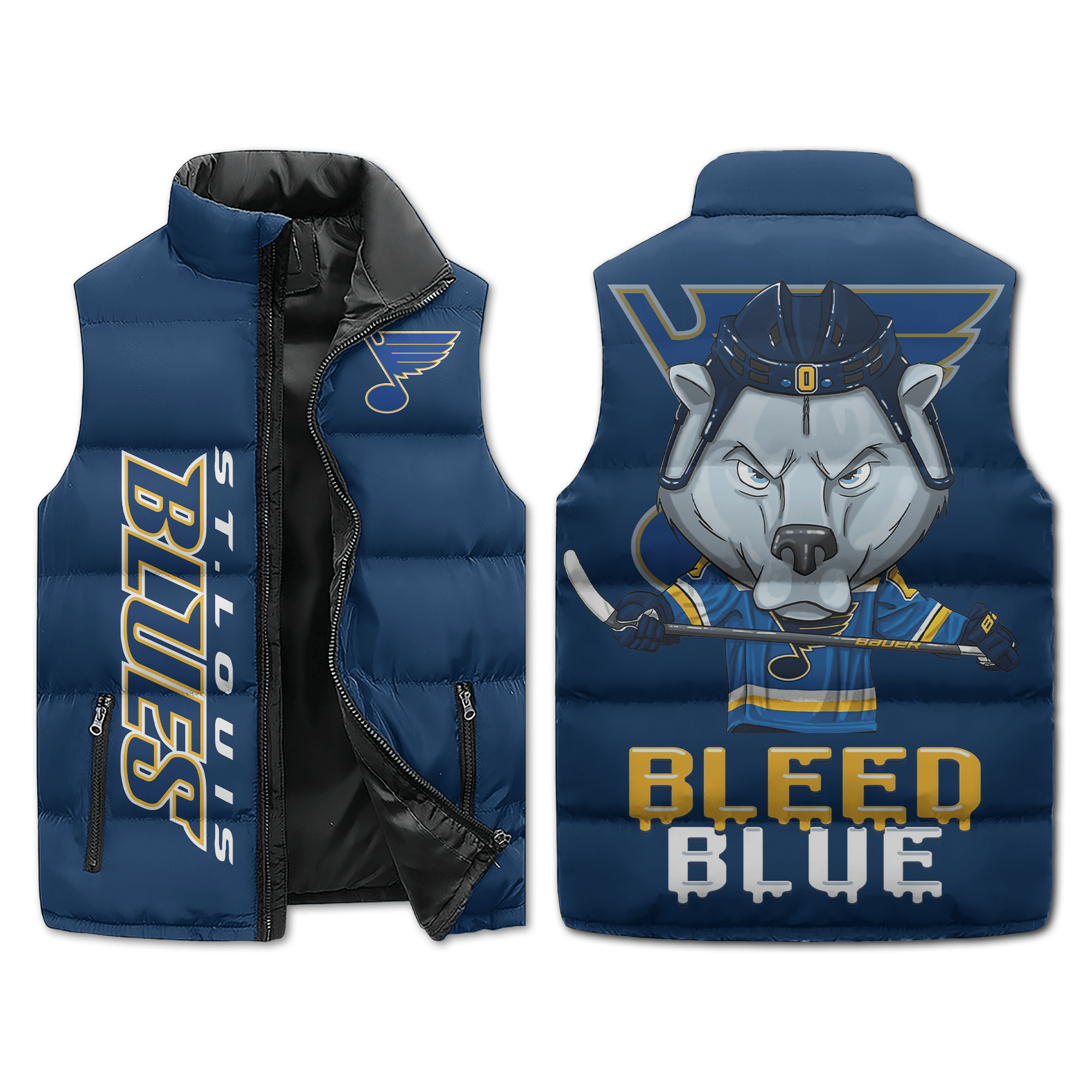 St. Louis Blues NHL Style Sleeveless Puffer Jacket For Fans