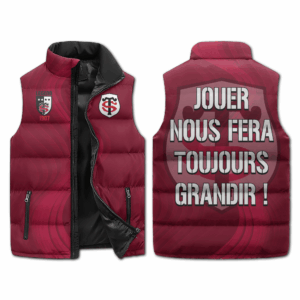 Stade Toulousain Top 14 Style Sleeveless Puffer Jacket For Fans