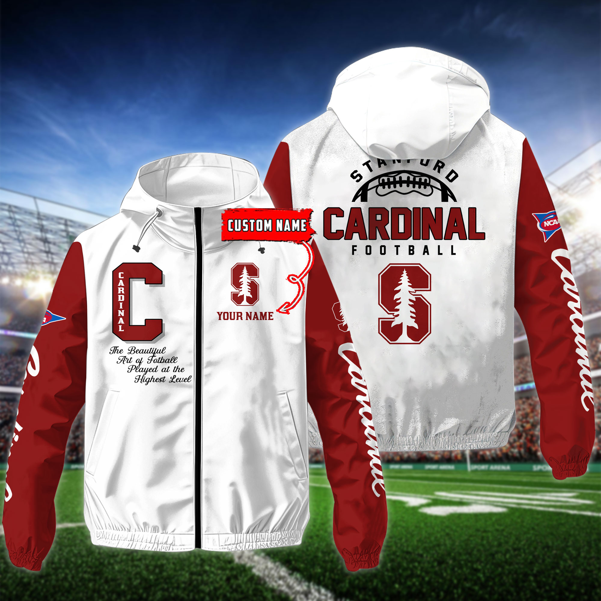 Stanford Cardinal NCAA Personalized Style Windbreaker Jacket For Fans